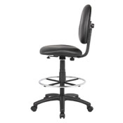 POKER CHAIR / DRAFTING STOOL WITH FOOTRING IN CARESSOFT LEATHER B1690-CS, B1690-CS